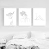 Abstract Botanical Canvas Drawing Style Home Decor